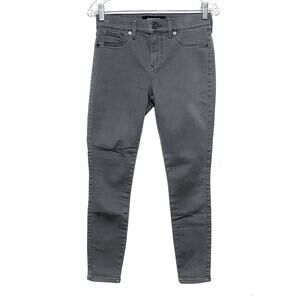 Express Legging Mid Rise Jeans Gray Denim Womens 2S 2 Short Stretch Classic Y2K